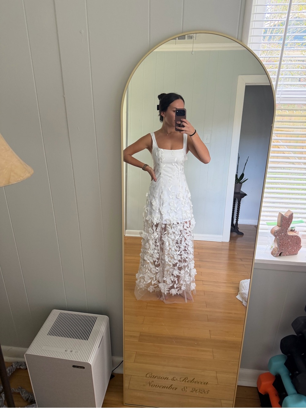 Show Me Your MuMu White Floral Embellished Maxi Dress